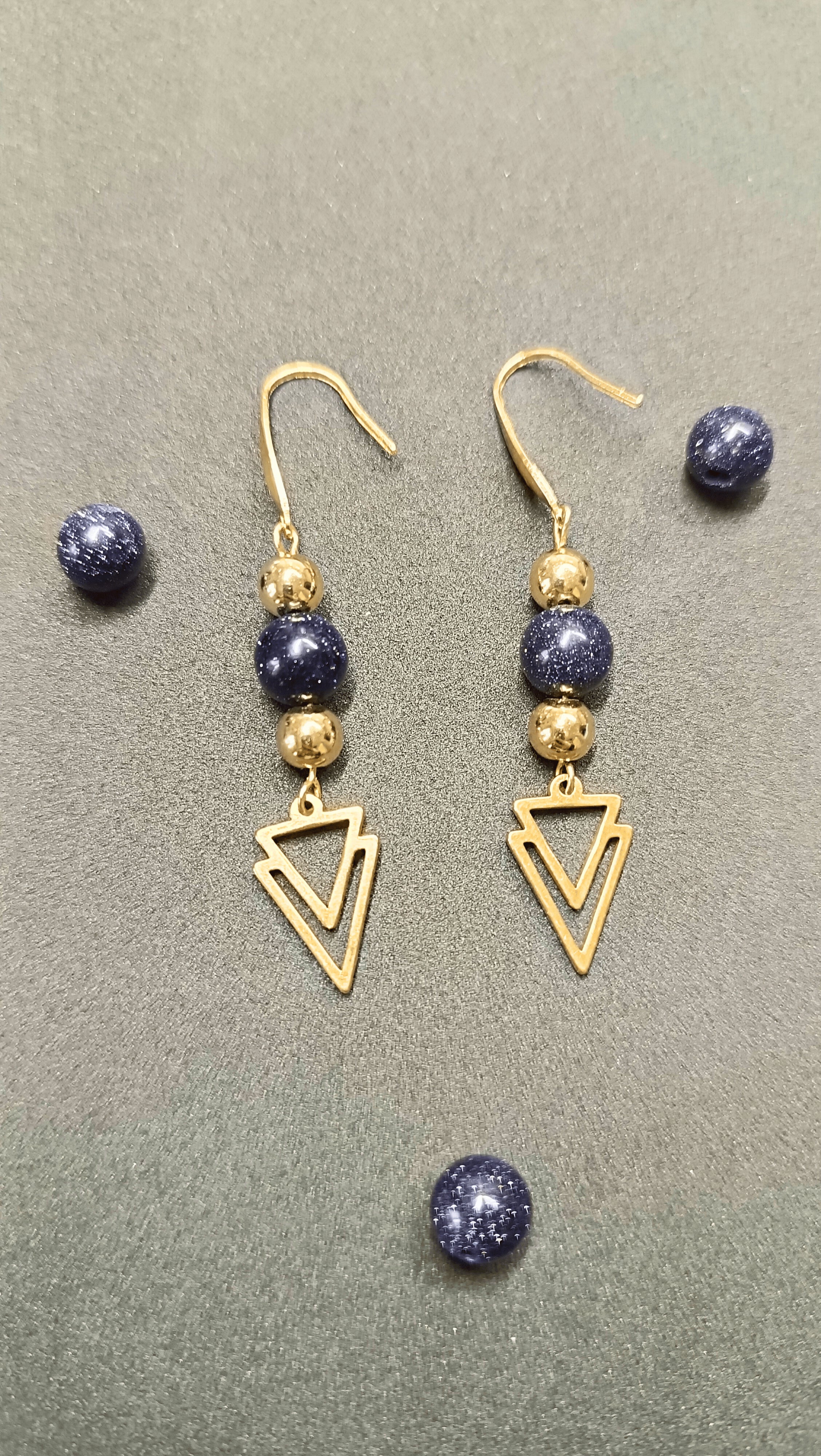 Boucles d’oreilles avec pierre de sable - Modèle Bermudes